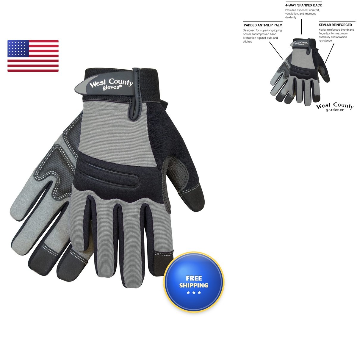 West County 047CH/XL Men\'s Landscape Gloves X-Large, Charcoal, Work Gloves West County 047CH/XL Men\'s Landscape Gloves X-Large, Charcoal, Work Gloves