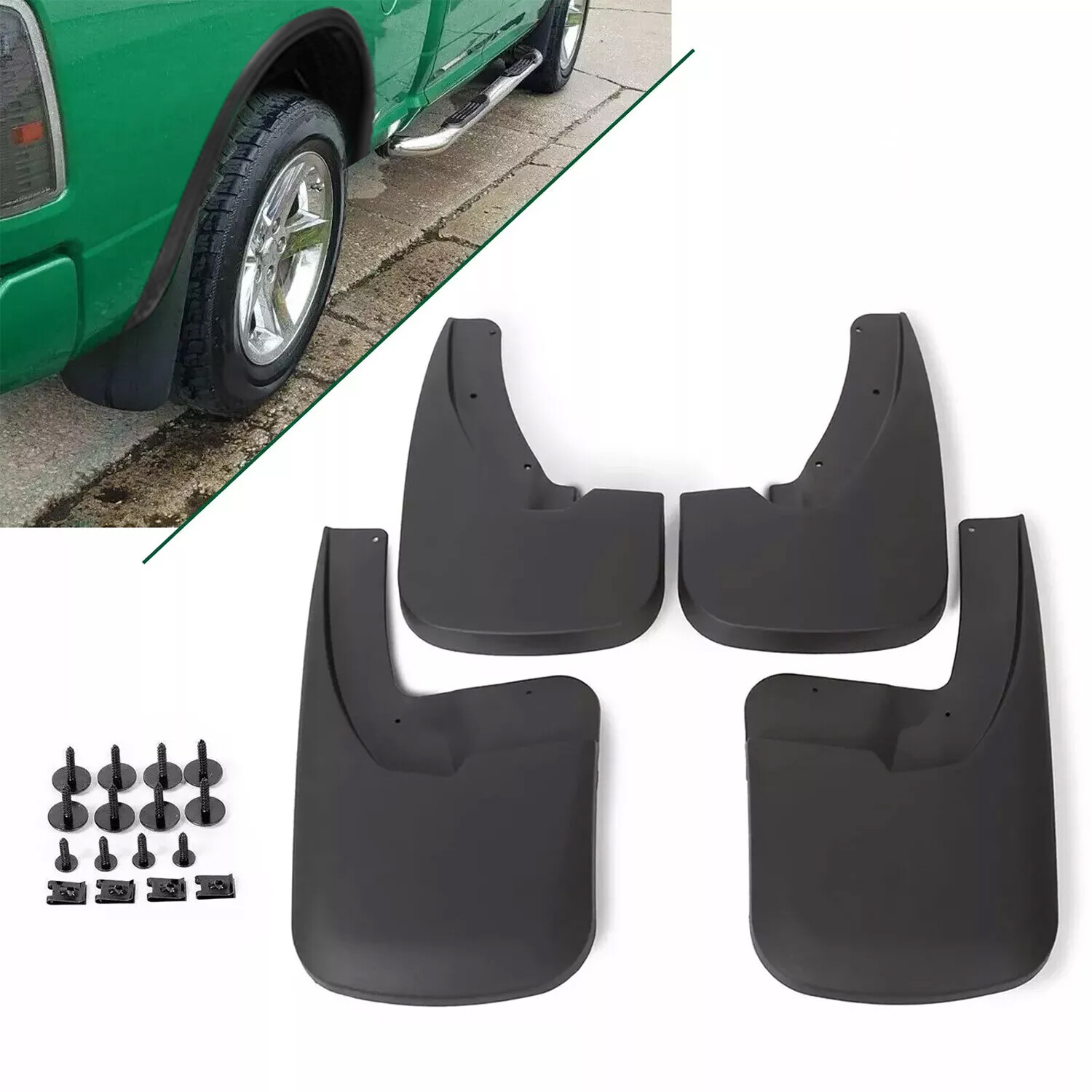Front & Rear Mud Flaps Guards Splash 4PCS For 2009-2018 Dodge Ram 1500 2500 3500