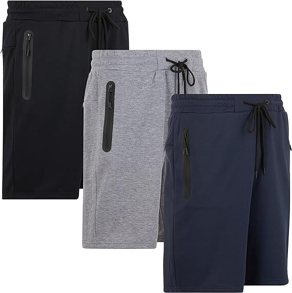 3 Pack: Men Sweat Shorts Soft Casual Cotton French Terry Fleece Lounge Gym Short 3 Pack: Men Sweat Shorts Soft Casual Cotton French Terry Fleece Lounge Gym Short