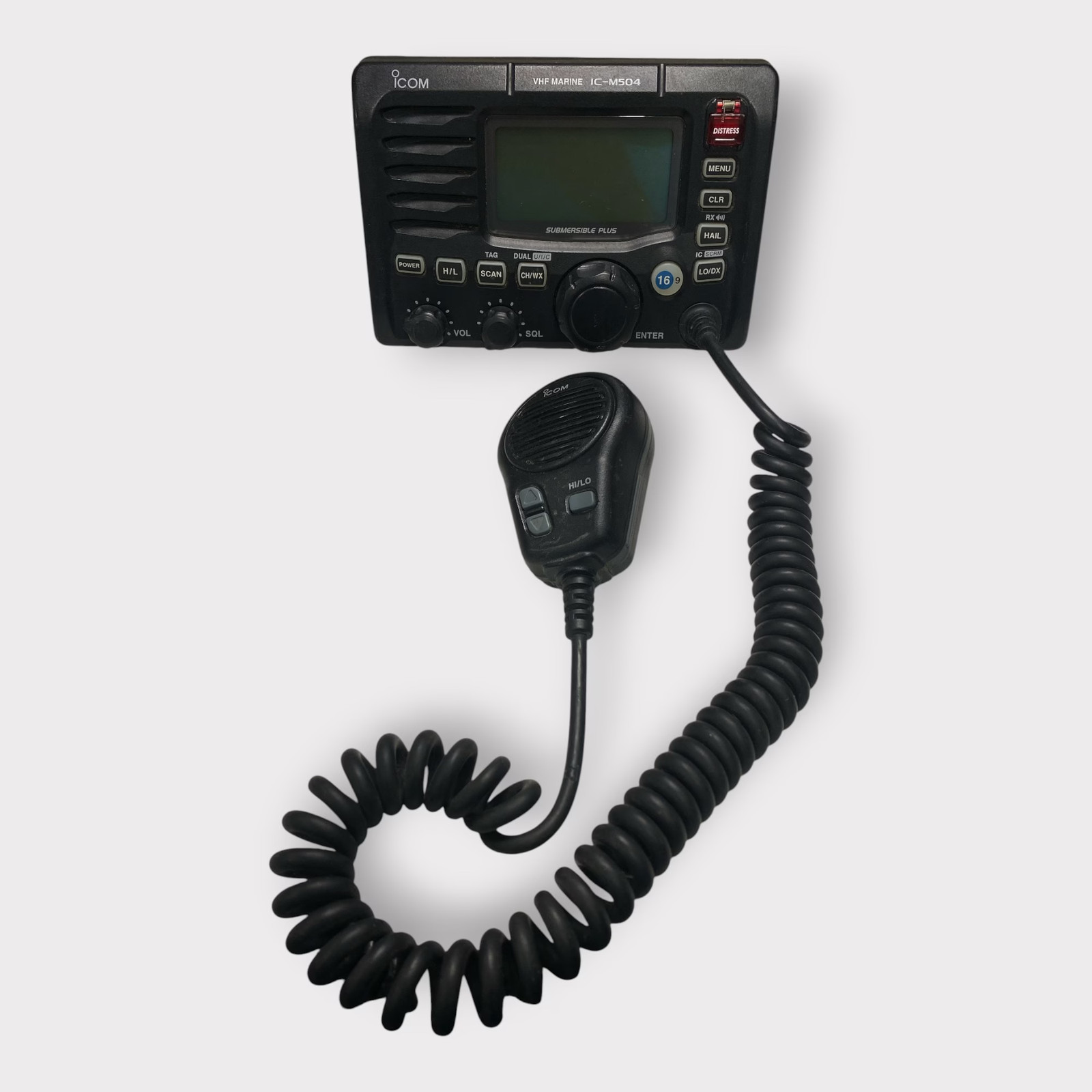 Icom IC-M504 Marine VHF Radio With Attached HM-126B Fist Mic - Fully Tested