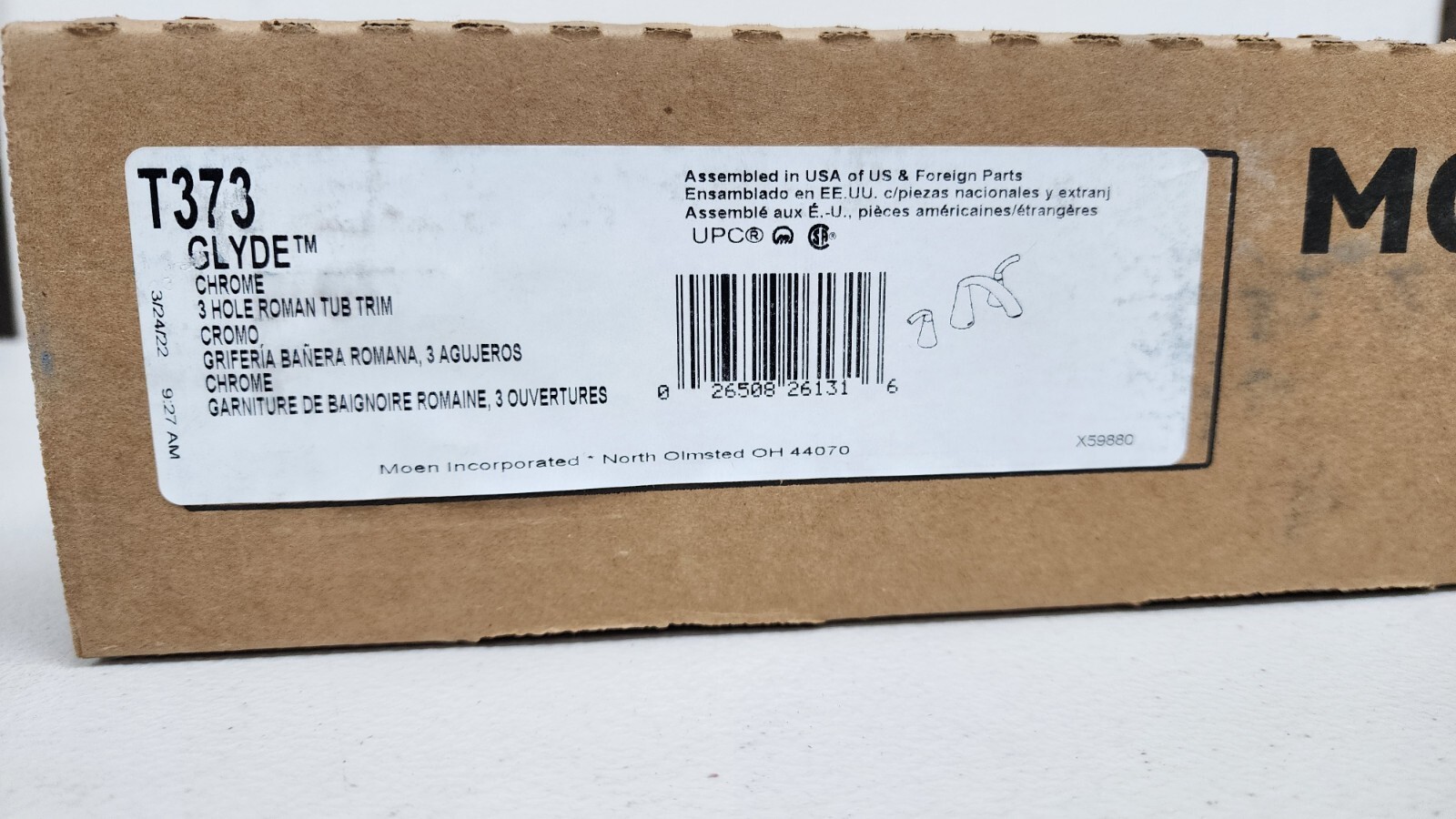 Moen T373 Chrome Glyde Deck Mounted Roman Tub Filler Trim