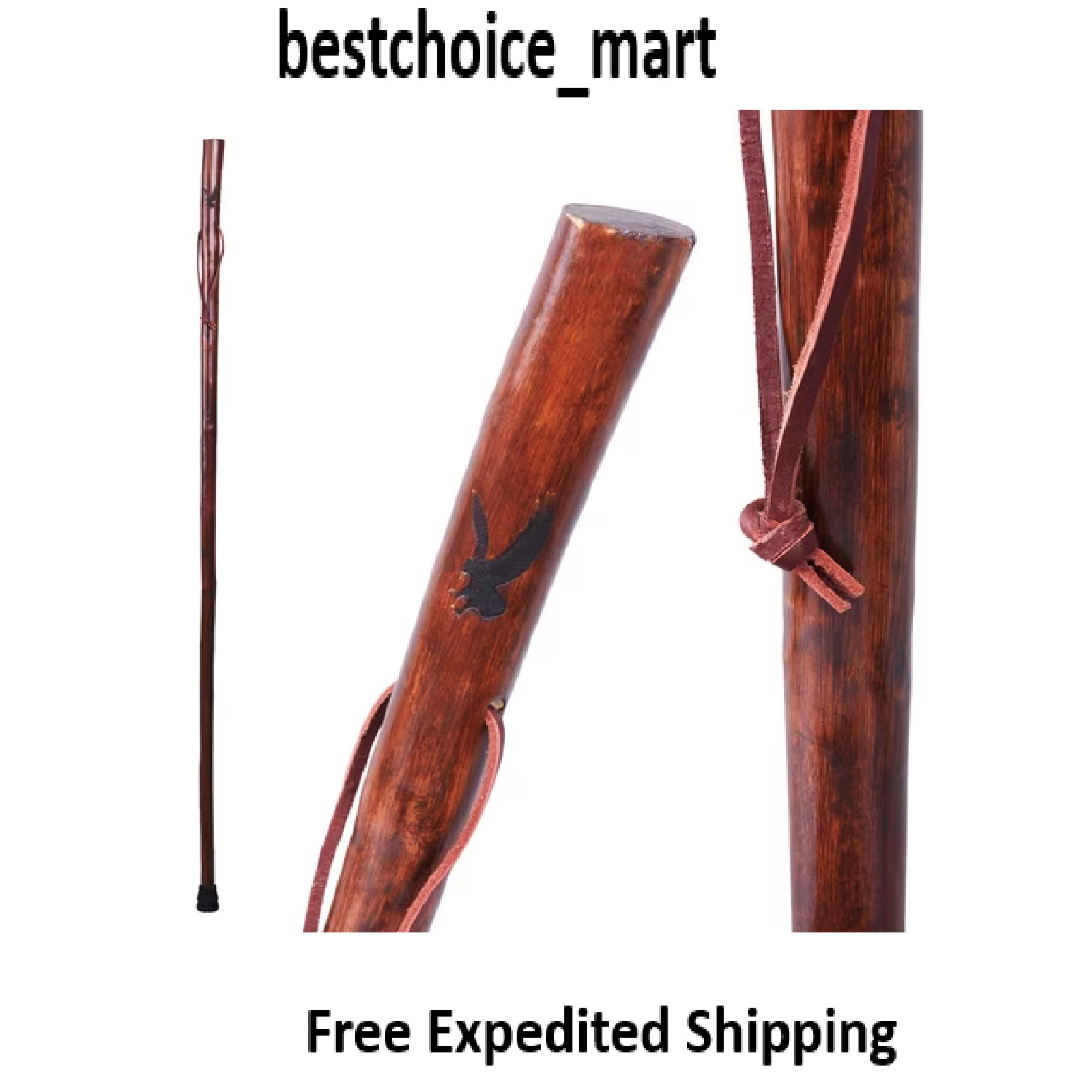55 in Rustic Wood Walking Stick, Traditional Style Handle, for Men & Women 55 in Rustic Wood Walking Stick, Traditional Style Handle, for Men & Women