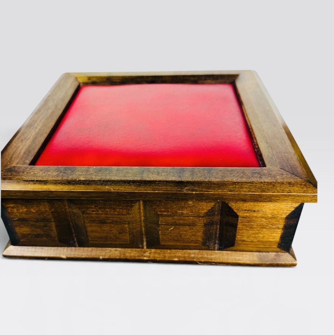 Vintage Schmid Bros Japan Musical Jewelry Box Love Is Blue Wood Red Lid Works