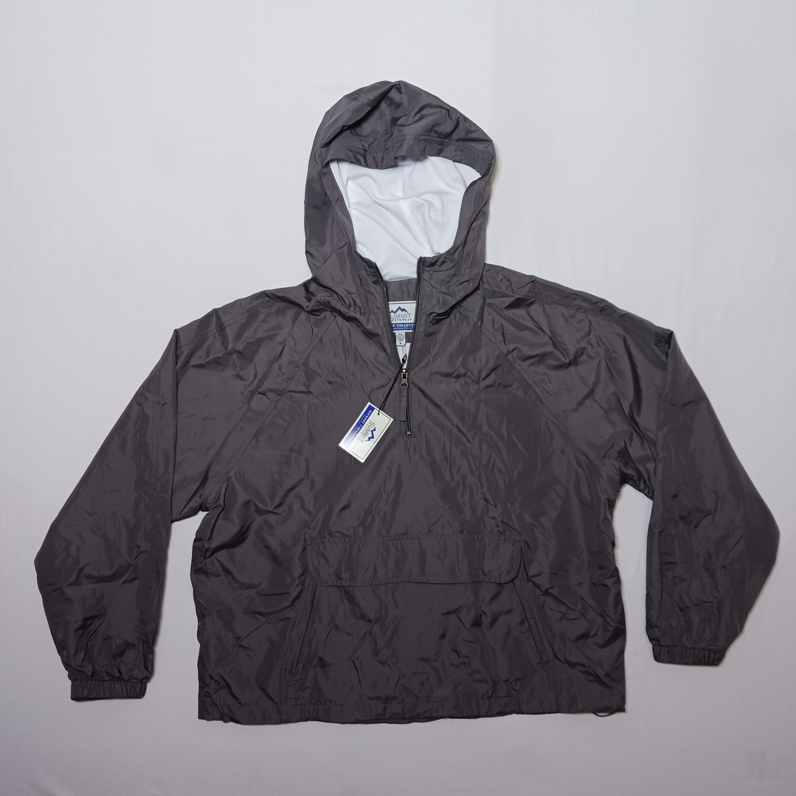 Summit Sportswear Mens Kickoff Collection Hooded Anorak Jacket Large Gray NWT Summit Sportswear Mens Kickoff Collection Hooded Anorak Jacket Large Gray NWT