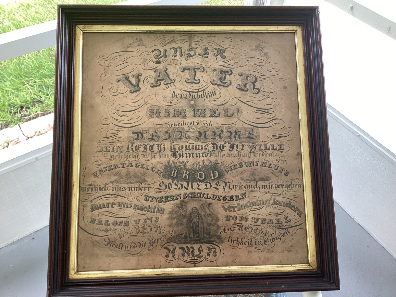 1860 Original Handwritten Calligraphy Graph Antique Penmanship Artwork (GERMAN)