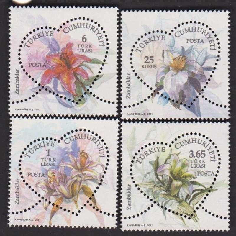 TURKEY / 2011, Definitive Stamps Lilies Flowers, MNH