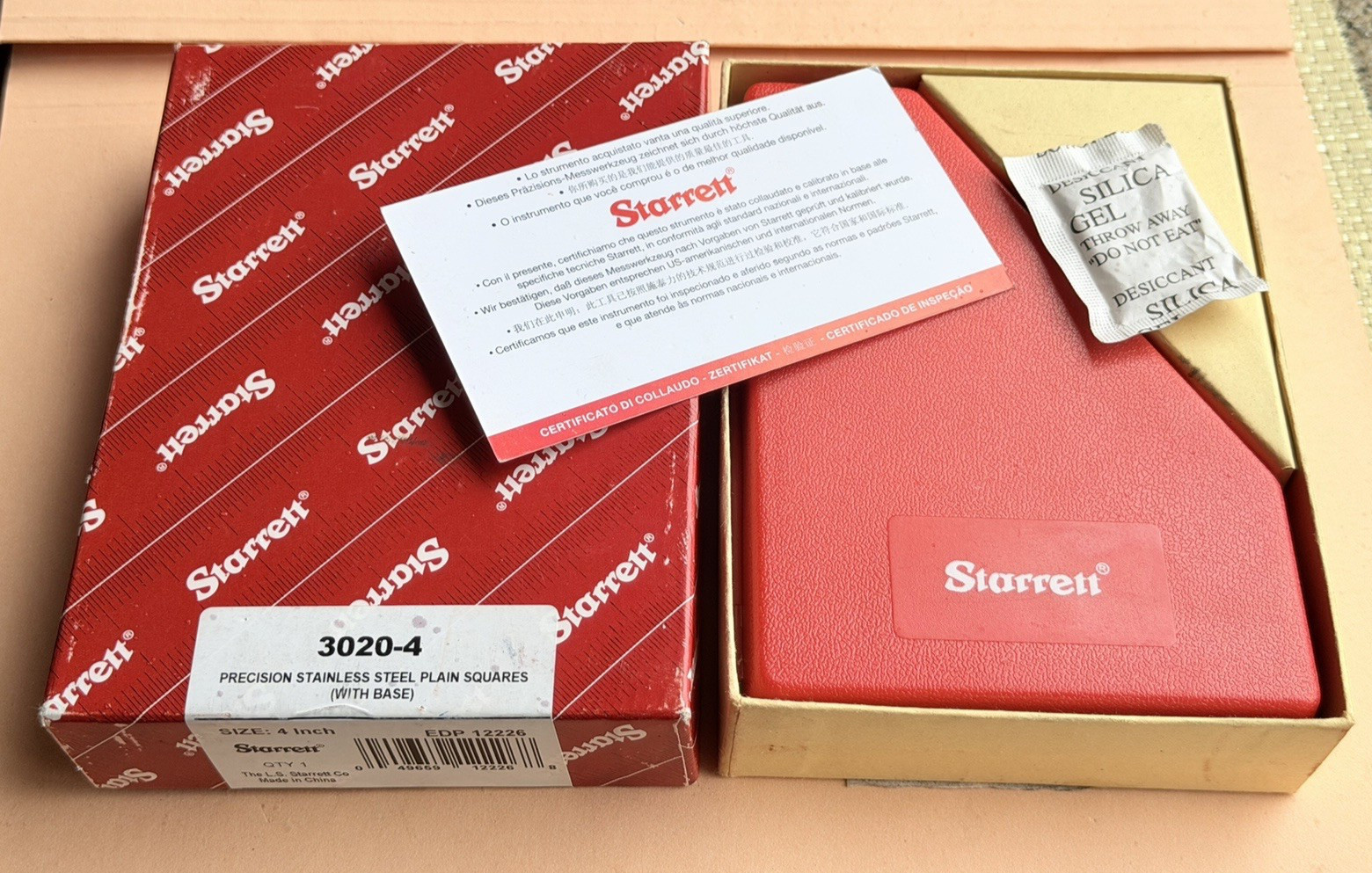 Brand New STARRETT No.3020-4 Toolmakers Stainless Steel Square W/Straight Edges Brand New STARRETT No.3020-4 Toolmakers Stainless Steel Square W/Straight Edges
