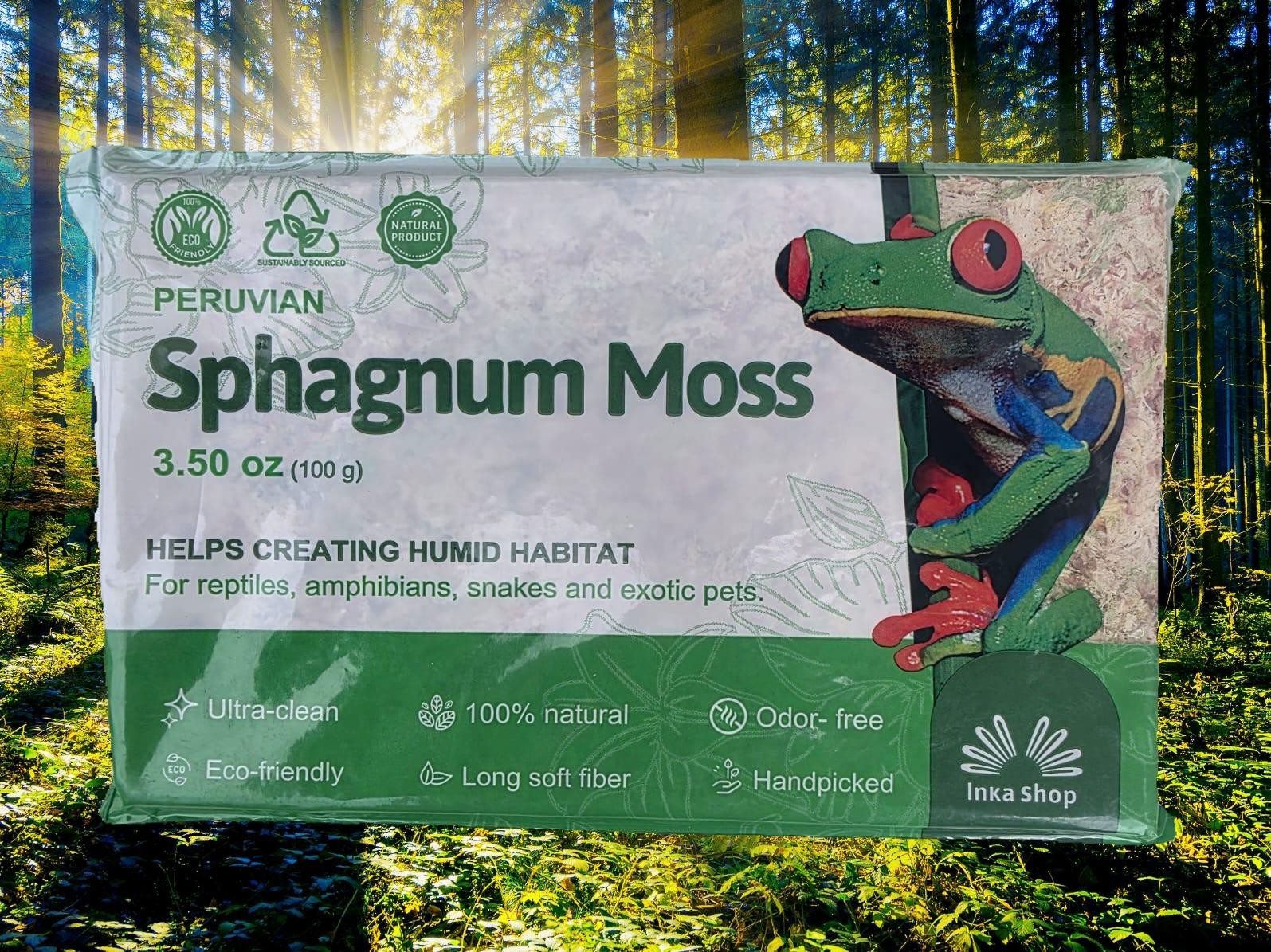 Peruvian Sphagnum Moss, 100g/3.5 oz, long fiber compressed brick, NEW PRODUCT