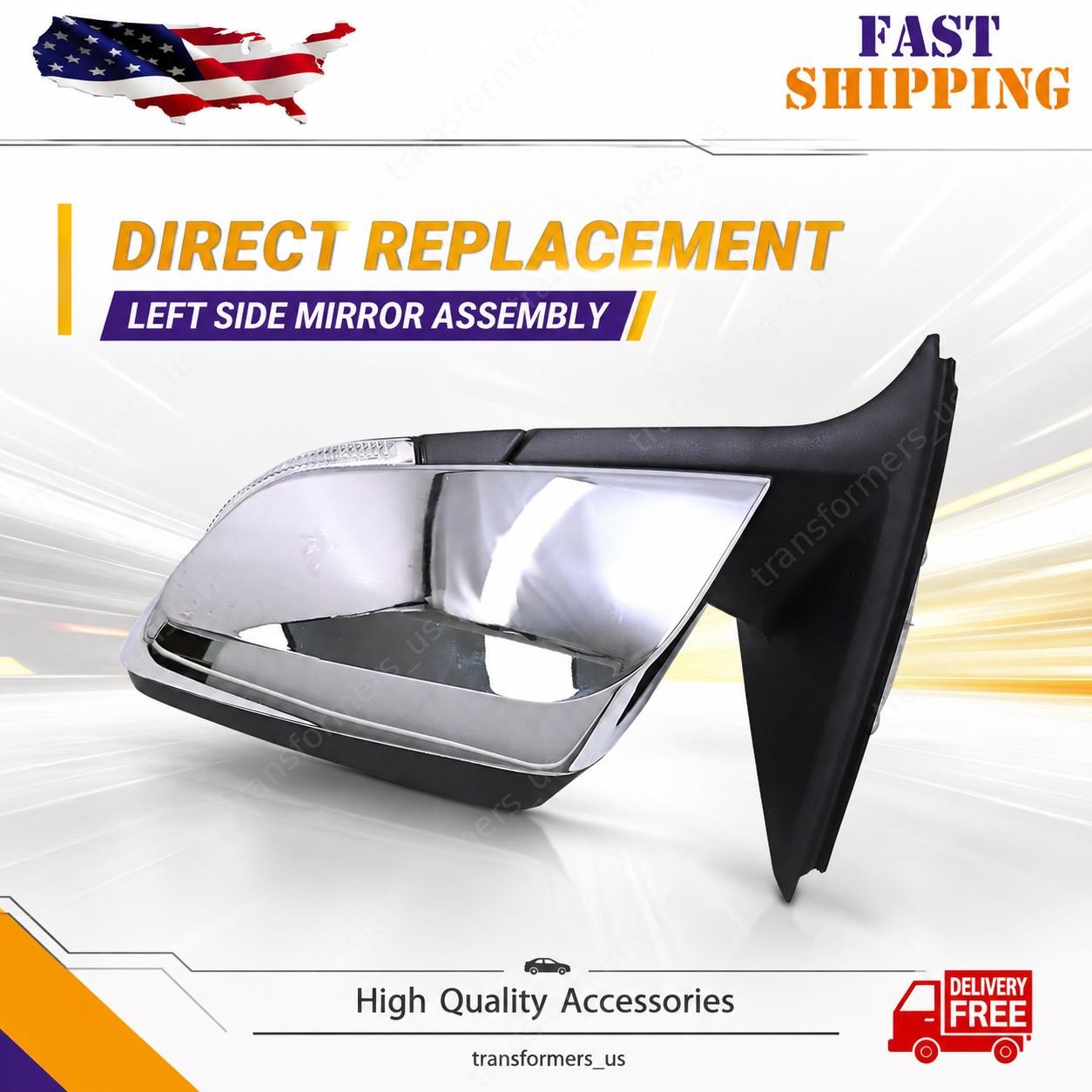 13Pin Mirror Assembly Driver Left Side Blind Spot For Chevrolet Impala 2014-2020