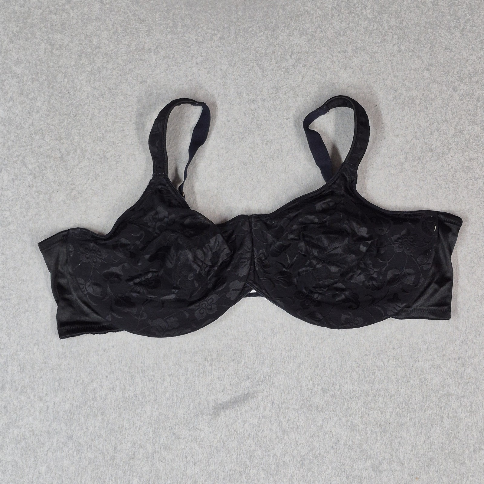 Avenue Body Women Bra 46DD Black Floral Minimizer Underwired Lace Strap