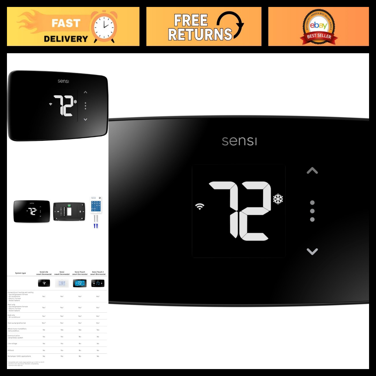 Smart WiFi Thermostat, Alexa Compatible, Energy Star Certified, DIY Installation