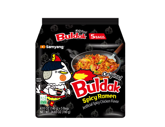 Samyang Buldak Original Spicy Chicken Instant Ramen Noodles, 5 Pack