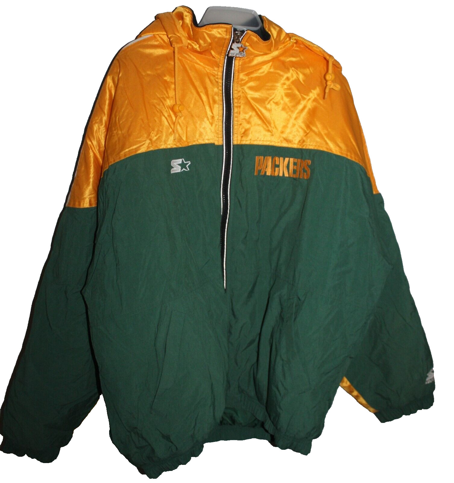 VINTAGE STARTER NFL FOOTBALL GREEN BAY PACKERS PRO LINE HOODED FULL ZIP COAT XL