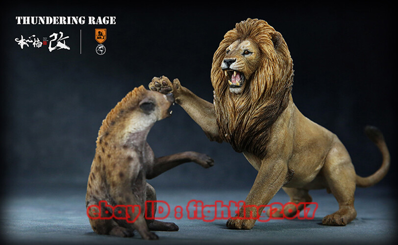 1PCS New MR.Z *SUNNY TOYS 1/12 Thundering Rage African Lion VS Spotted Hyena IN