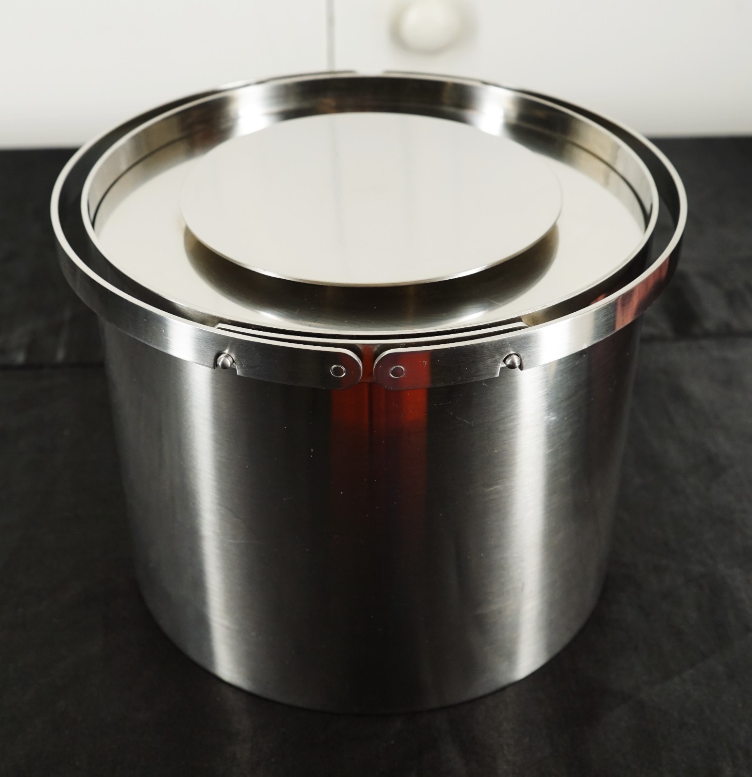  Vintage MCM Arne Jacobsen Cylinda-Line Ice Bucket for Stelton Stainless Denmark