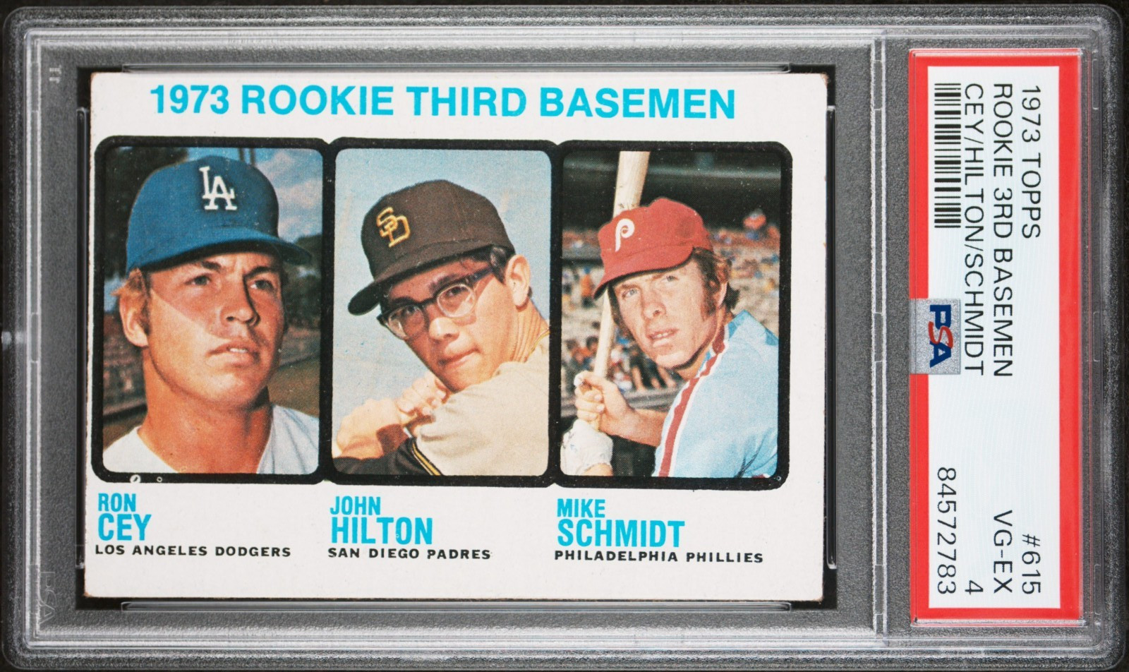 1973 Topps Cey/Hilton/Mike Schmidt Rookie #615 PSA 4 -Third Basemen - HOF RC