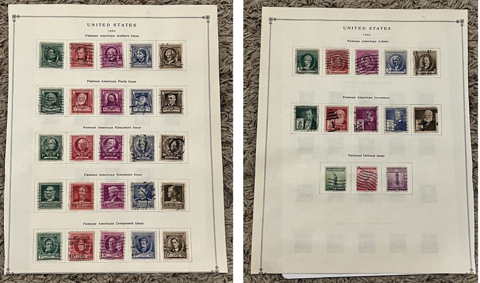 LOADED 1940 U.S FAMOUS AMERICAN AUTHORS ARTISTS POETS COMPOSERS EDUCATORS STAMPS