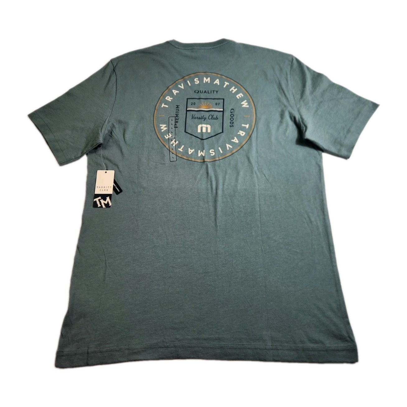 TravisMathew Golf T-Shirt Mens Large Green Short Sleeve Cotton Adult Tee New NWT