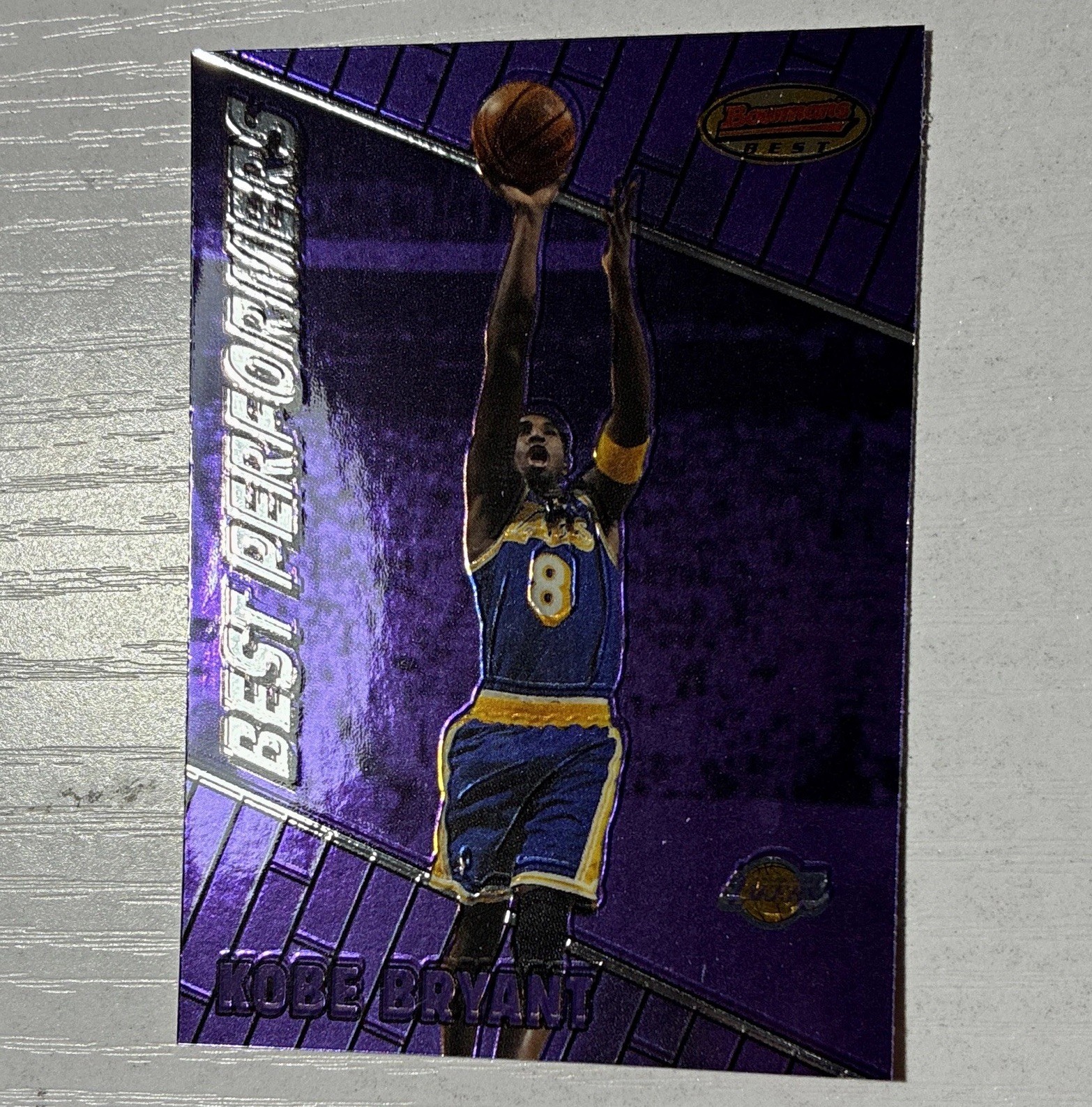 1999-00 Bowman\'s Best Kobe Bryant *Best Performers* insert *PURPLE *Holo *Foil