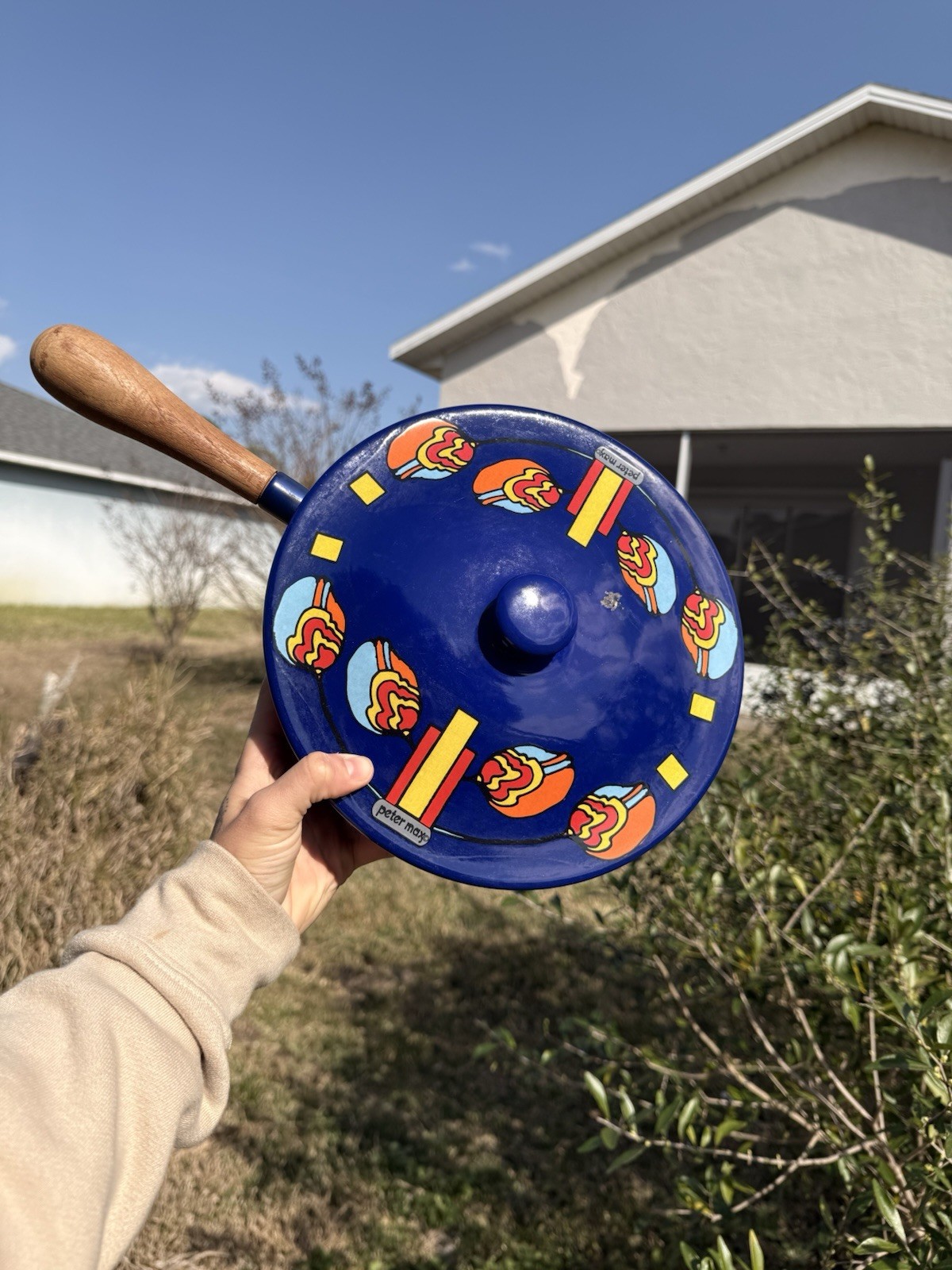 Vintage 70s Peter Max Enamelware Fondue Pot Vintage 70s Peter Max Enamelware Fondue Pot