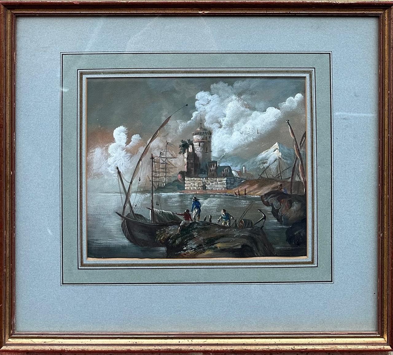 Continental School (18TH Cen-ry) : Pirates Of The Mediterranean , Watercolor