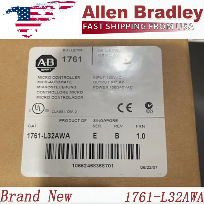 New AB 1761-L32AWA Ser E FRN 1.0 MicroLogix 1000 Controller CPU 32 Point New AB 1761-L32AWA Ser E FRN 1.0 MicroLogix 1000 Controller CPU 32 Point