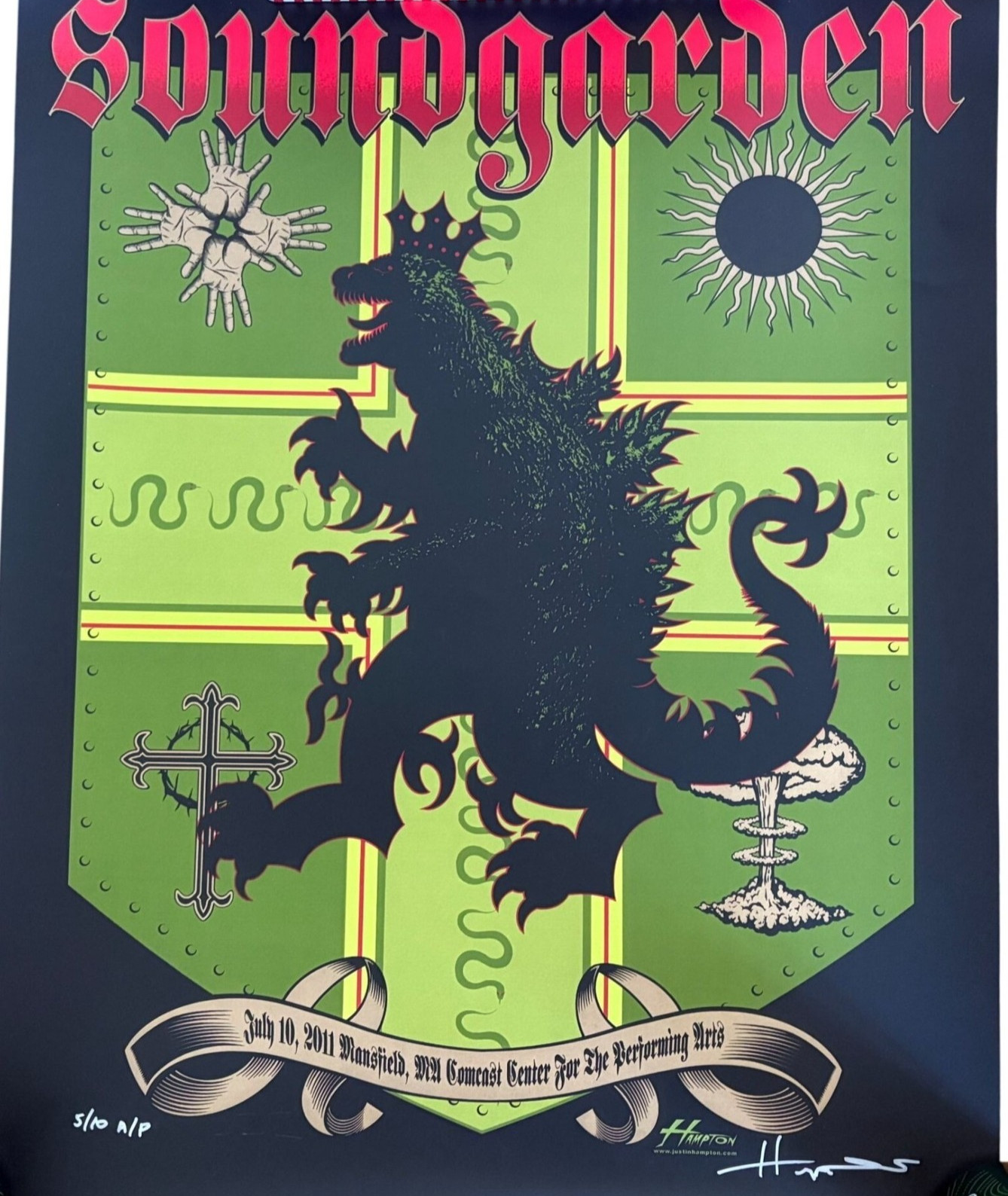 Soundgarden Concert Poster Mansfield Massachusetts 2011 Justin Hampton Art Soundgarden Concert Poster Mansfield Massachusetts 2011 Justin Hampton Art