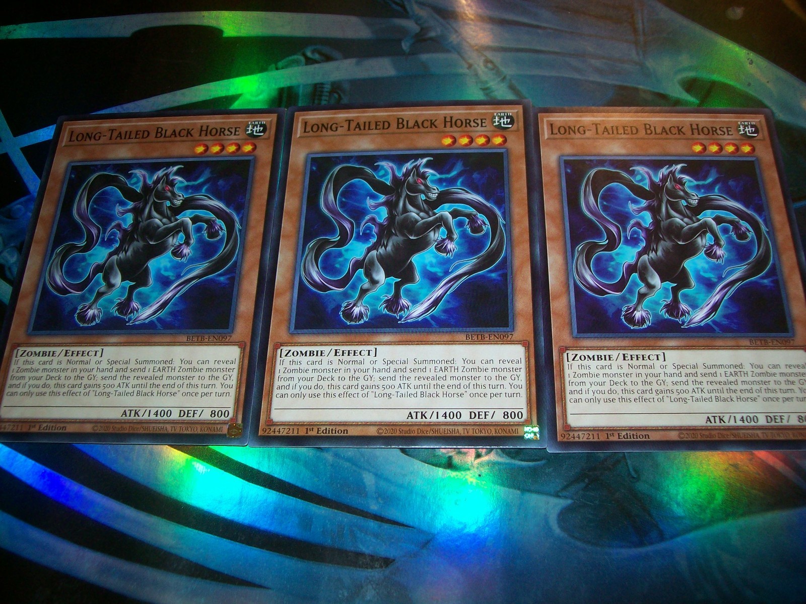 3x Long-Tailed Black Horse 1st Edition Common BETB-EN097 Yu-Gi-Oh