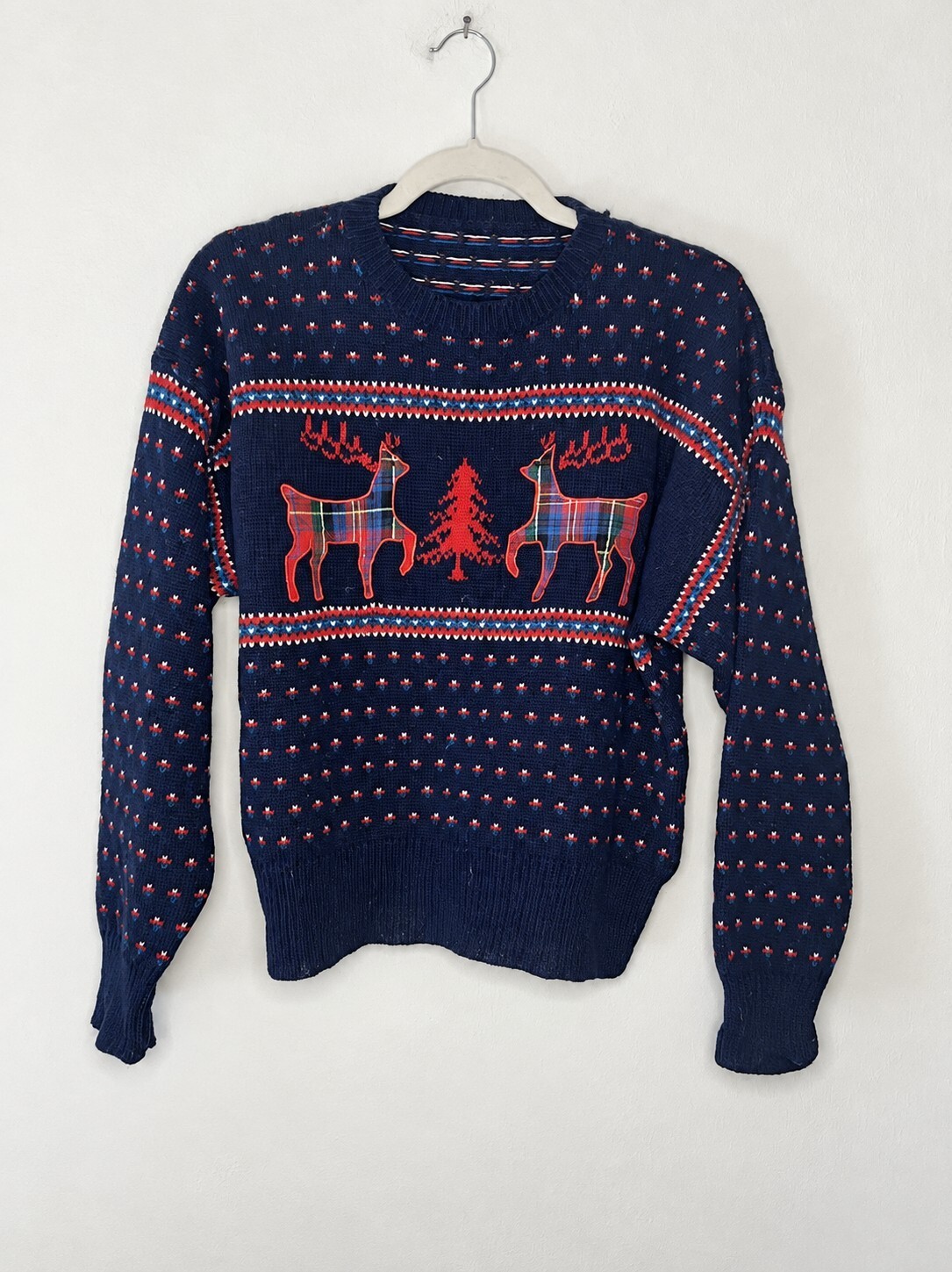 Vintage 80s Components Susan Bristol Shetland Wool Deer Sweater