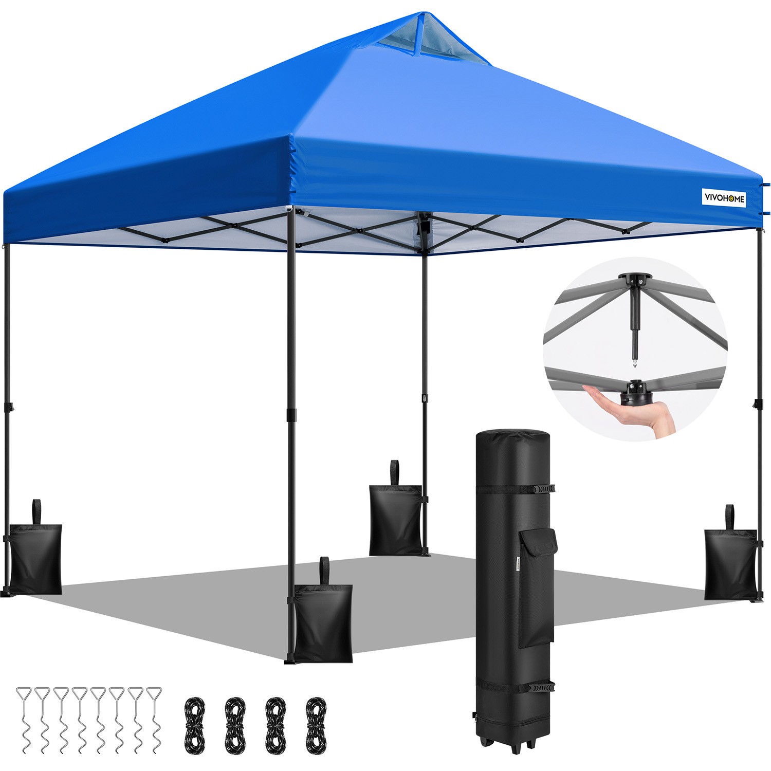 10x10ft Pop Up Canopy Tent One Push Portable Outdoor Shelter Heavy Duty Tent