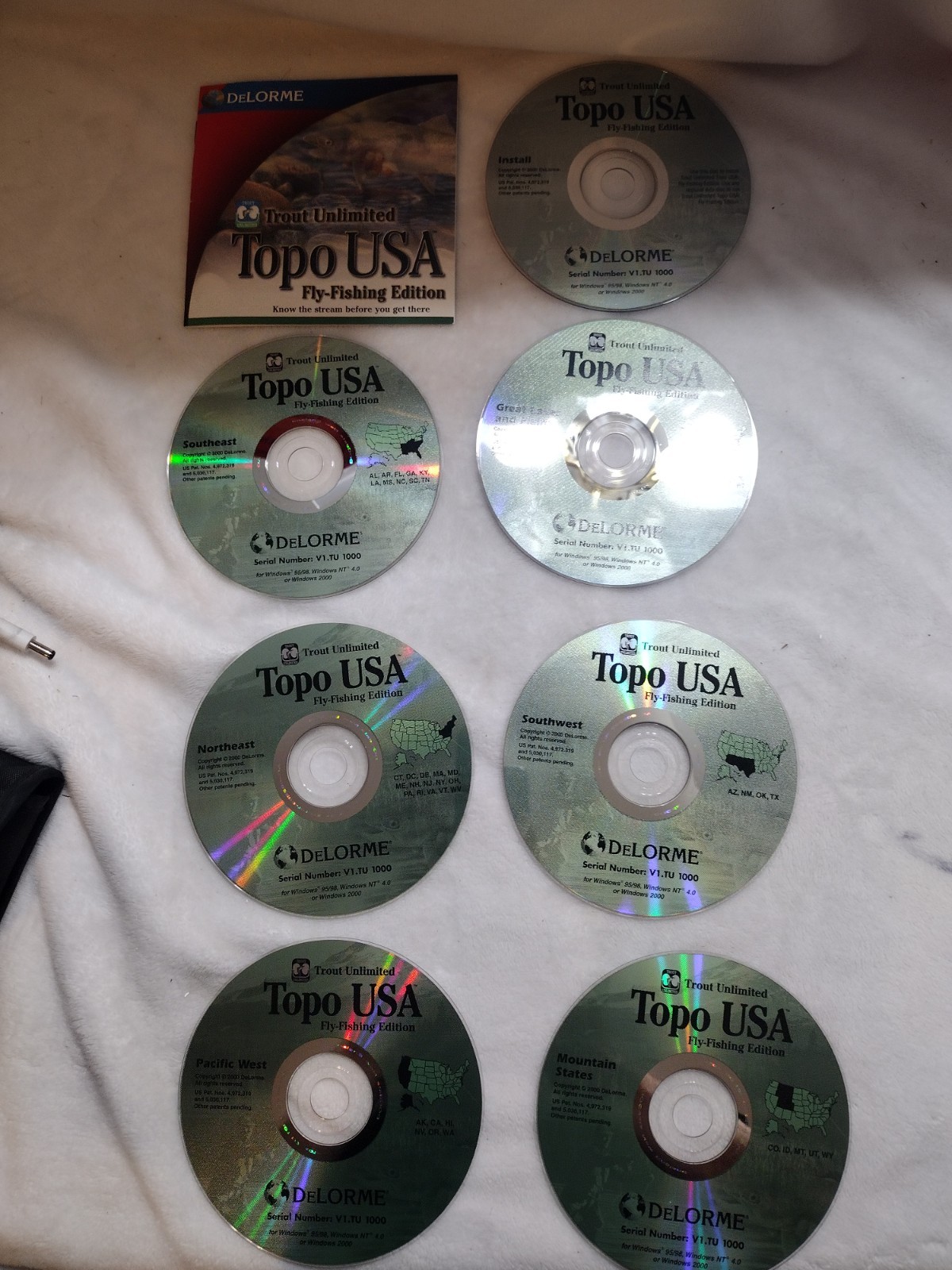 Delorme Trout Unlimited Topo USA Fly-Fishing Edition –Complete 8 Disc Set W/Case Delorme Trout Unlimited Topo USA Fly-Fishing Edition –Complete 8 Disc Set W/Case