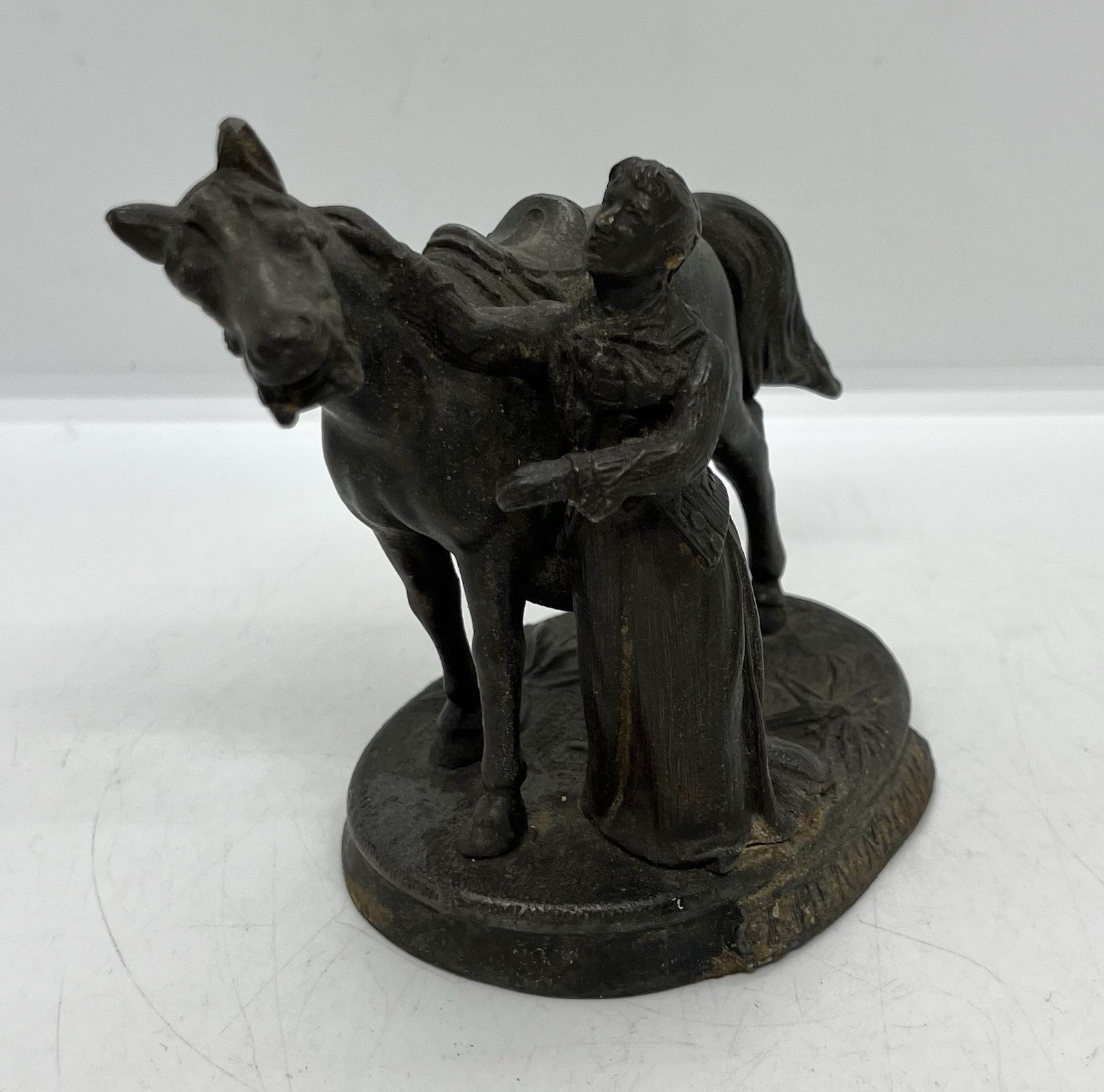 Vintage Metal Copper Bronze Horse With Girl Figurine “Shenandoah” Vintage Metal Copper Bronze Horse With Girl Figurine “Shenandoah”
