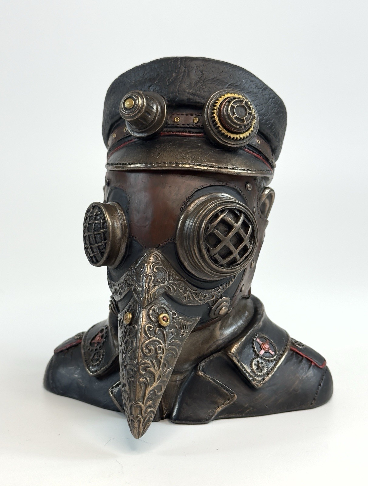 Steampunk Plague Doctor Bust Trinket Box Statue Sculpture Veronese Design | NEW