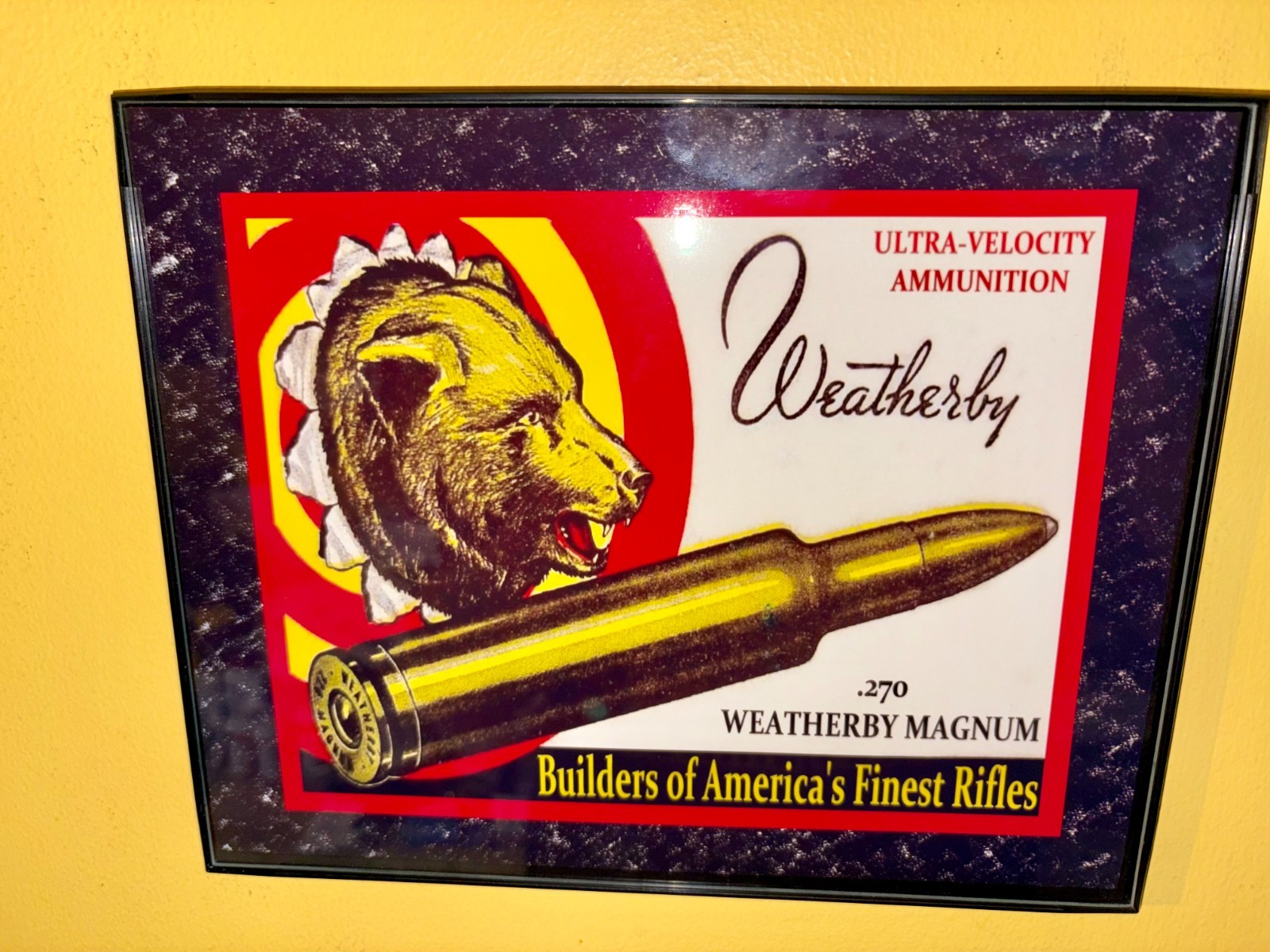 Weatherby Rifles Bear Gun Store Hunting Firearms Man Cave Advertising Sign