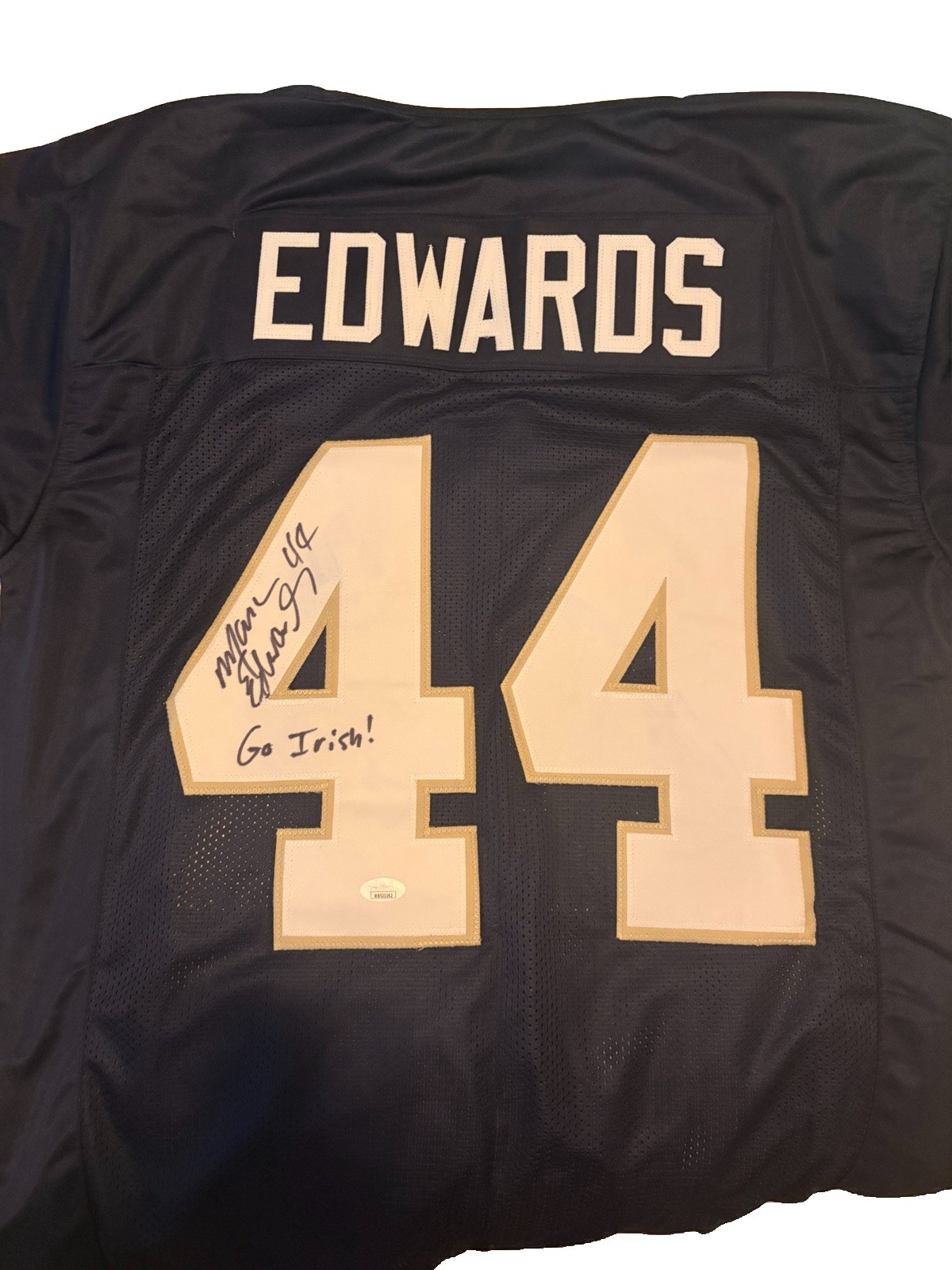 Marc Edwards Signed Custom Notre Dame Jersey JSA Certified Marc Edwards Signed Custom Notre Dame Jersey JSA Certified