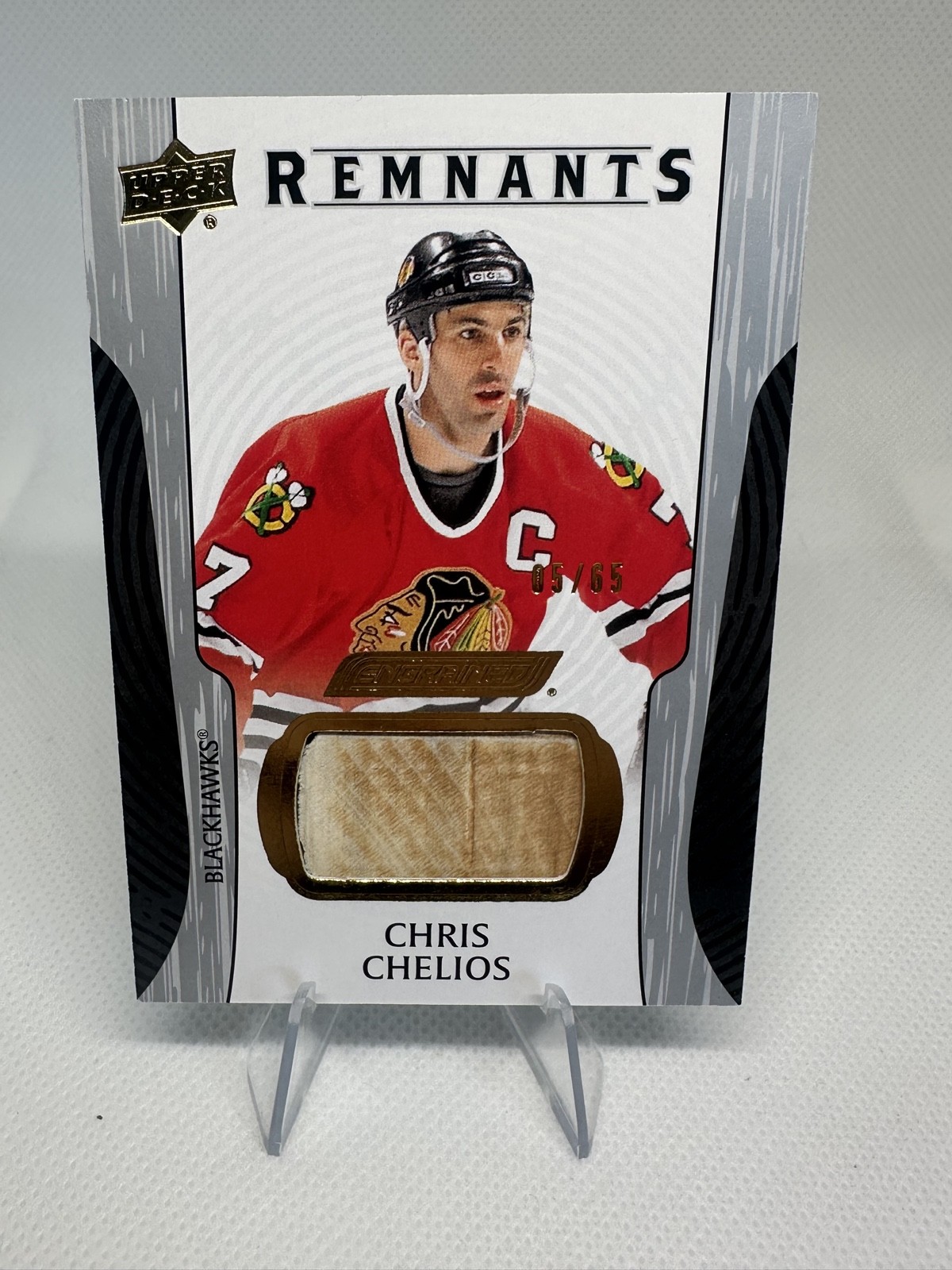 2024-25 Upper Deck Engrained Icons - Remnants Chris Chelios #R-CC /65 (MEM)