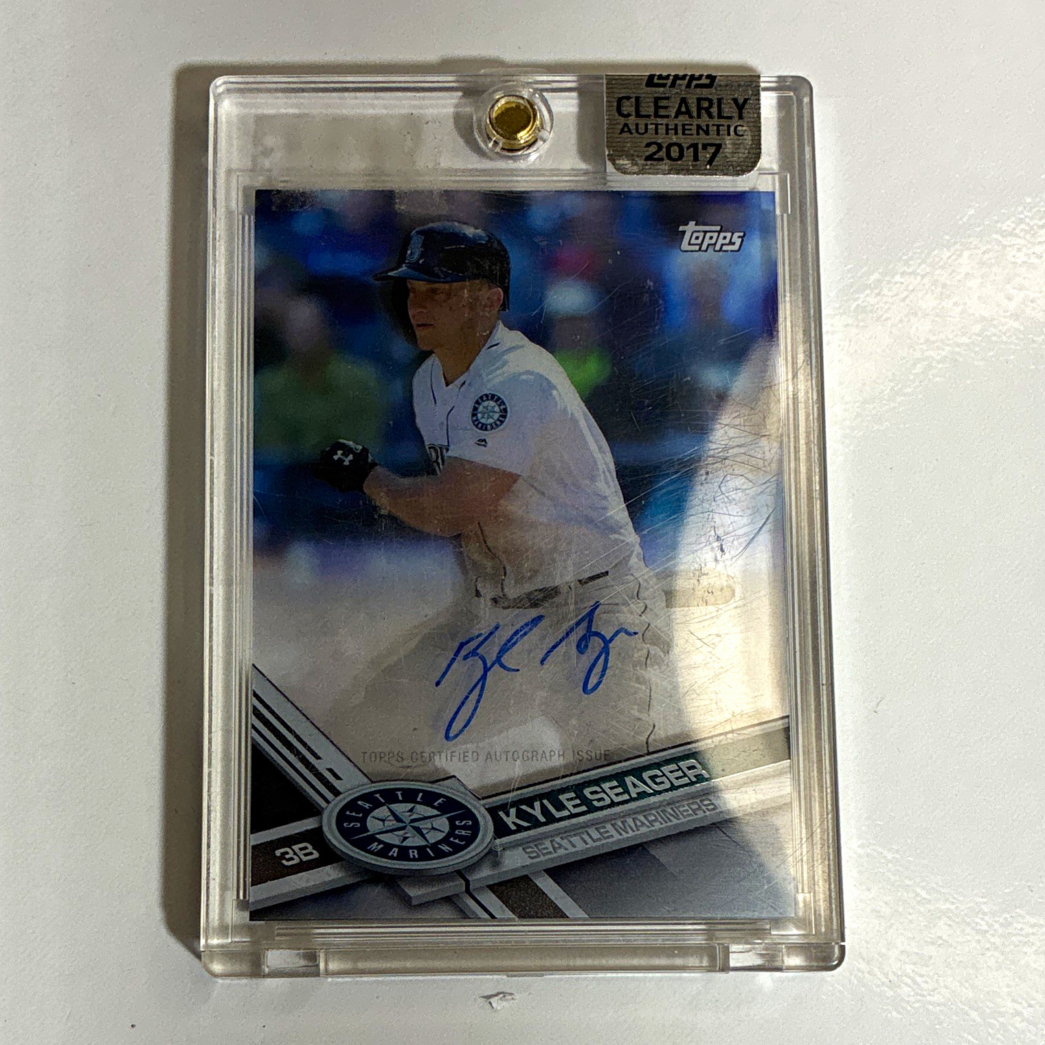 Topps 2017 Clearly Authentic Autographs Kyle Seager Auto #CAAU-KSE Topps 2017 Clearly Authentic Autographs Kyle Seager Auto #CAAU-KSE