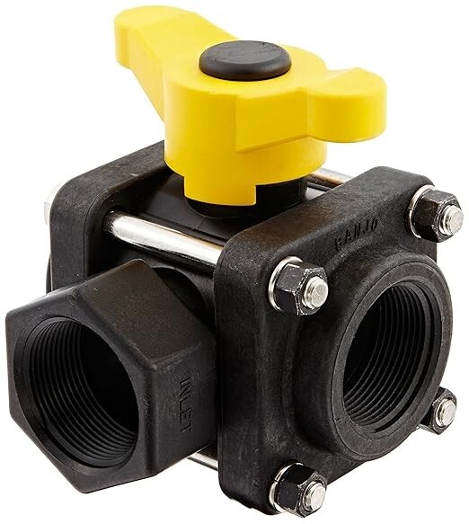 Banjo V150SL Polypropylene Side Load Ball Valve, Three Piece, Three Way Banjo V150SL Polypropylene Side Load Ball Valve, Three Piece, Three Way