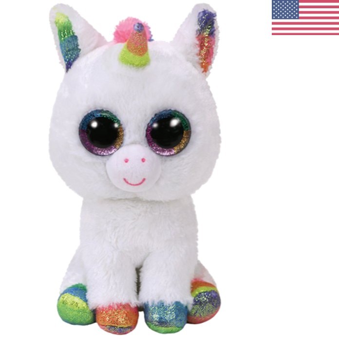 Adorable Handmade White Unicorn Ty Plush - Soft & Cuddly Toy for Kids