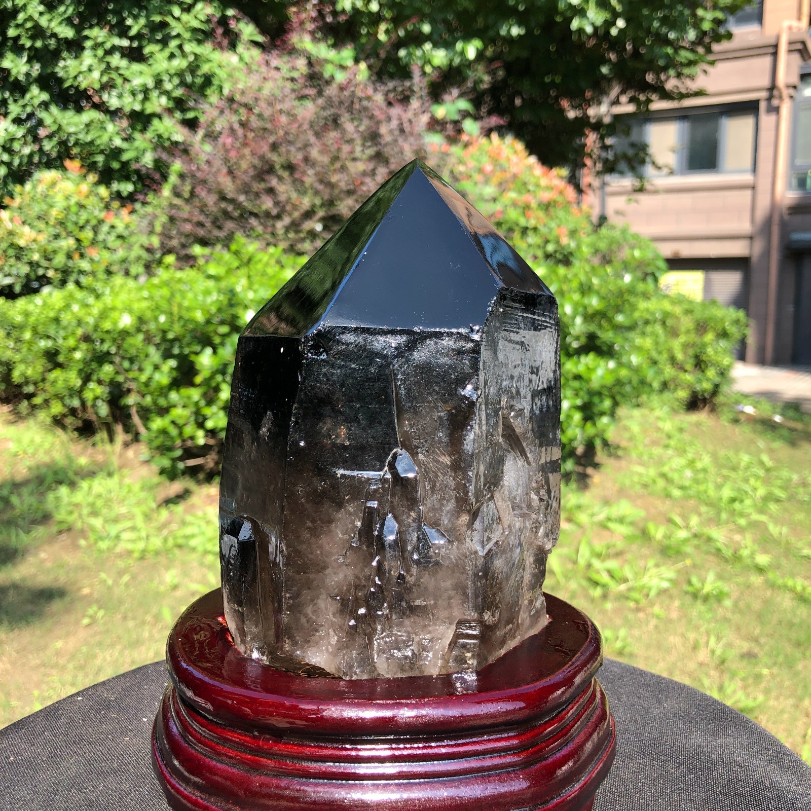 5.65LB Natural Smoky Quartz Crystal Mineral Specimen Reiki Healing+Stand
