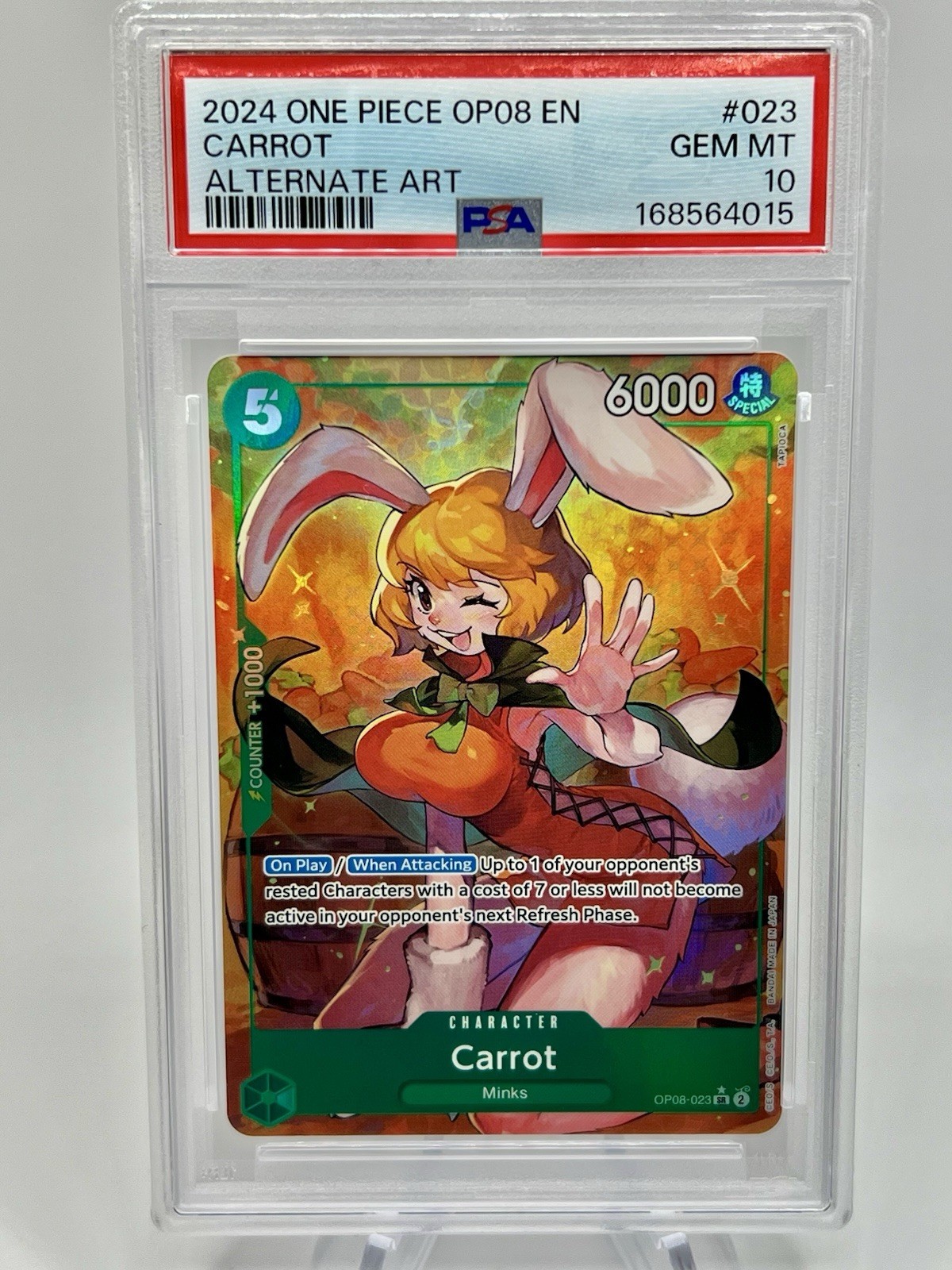 2024 ONE PIECE OP08-TWO LEGENDS ALTERNATE ART #023 CARROT PSA 10 2024 ONE PIECE OP08-TWO LEGENDS ALTERNATE ART #023 CARROT PSA 10