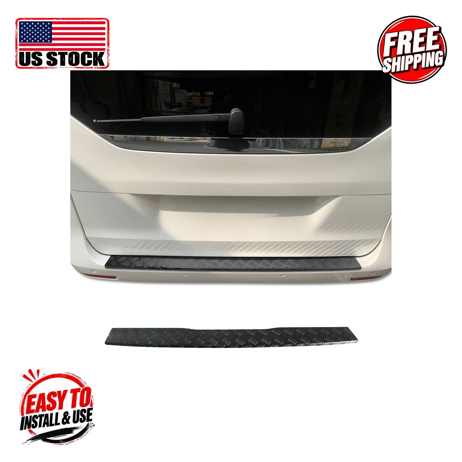 MERCEDES VITO W447 2014- Rear Bumper Sill Cover Aluminium Matte Black 1 Pc