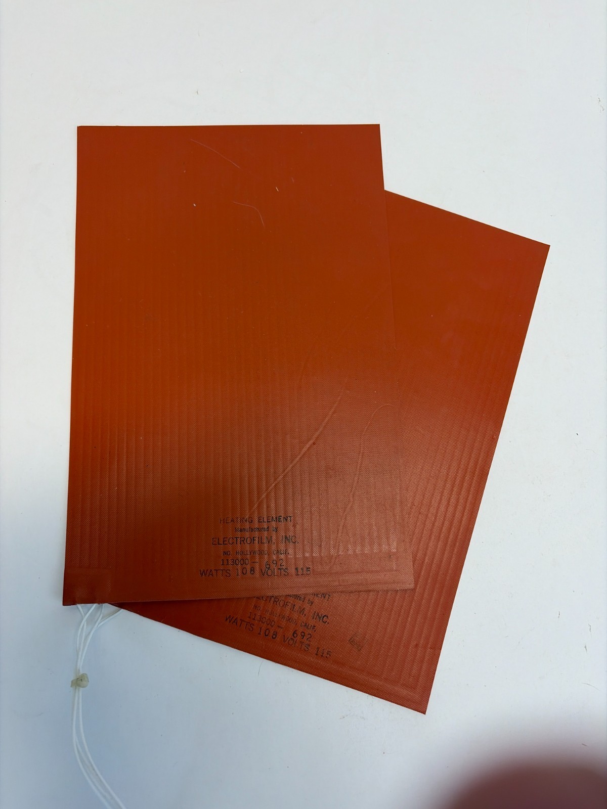 Electrofilm Dual 6x9 Silicone Rubber Heater Pads 115V 216W Assembly NOS Tested