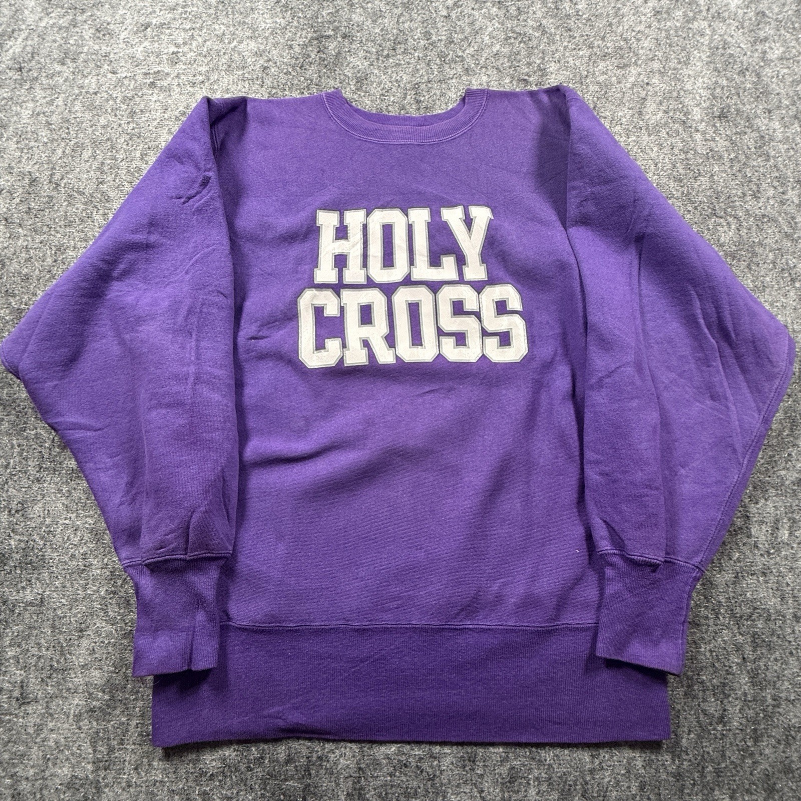 Champion Reverse Weave Holy Cross Sweatshirt Mens L Purple USA Made Vintage 90s