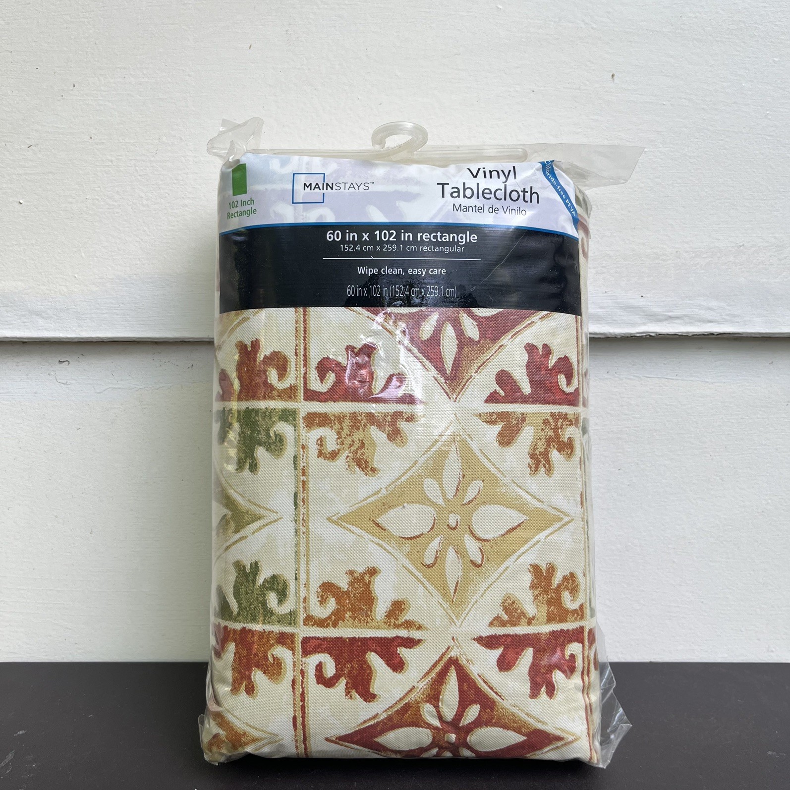 Mainstays 100% Vinyl PEVA Tablecloth 60” X 102” Rectangular New Tile Pattern