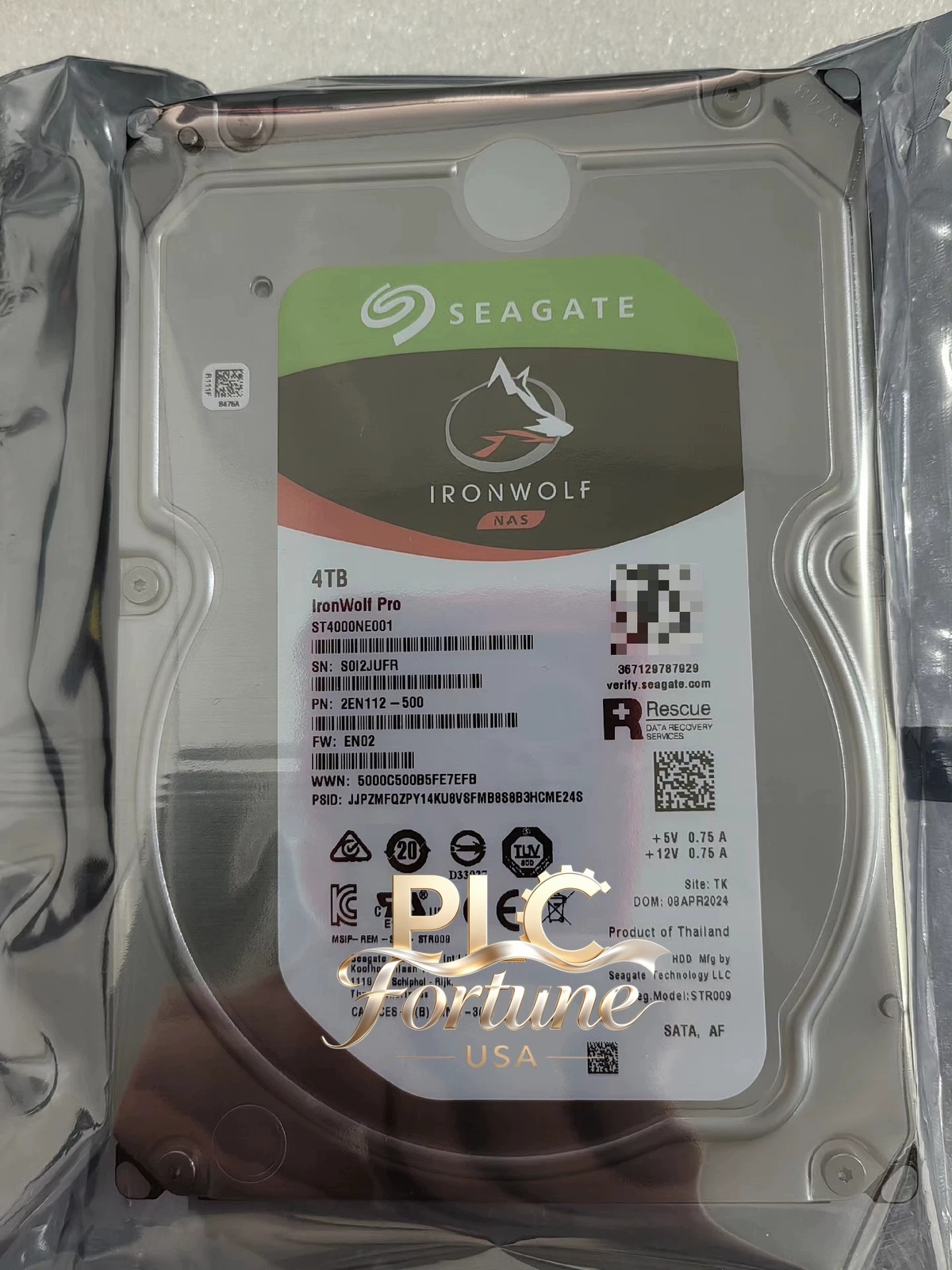 1PCS New Seagate ST4000NE001 IronWolf Pro 4TB 7200RPM 256MB SATA 3.5