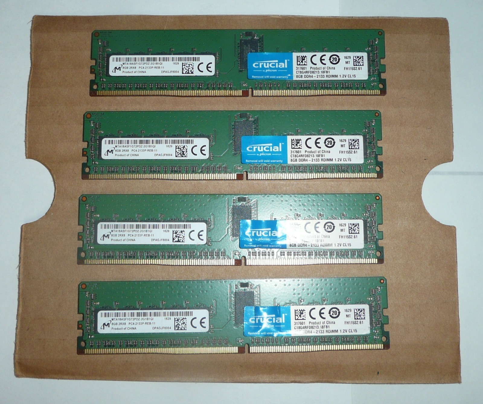 Micron 32GB (4x 8GB) PC4-2133P DDR4 ECC Server Memory Crucial Micron 32GB (4x 8GB) PC4-2133P DDR4 ECC Server Memory Crucial