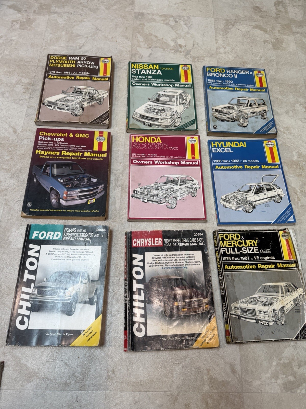 Haynes. Chilton, Car Repair Manuals Lo #9 Manuals