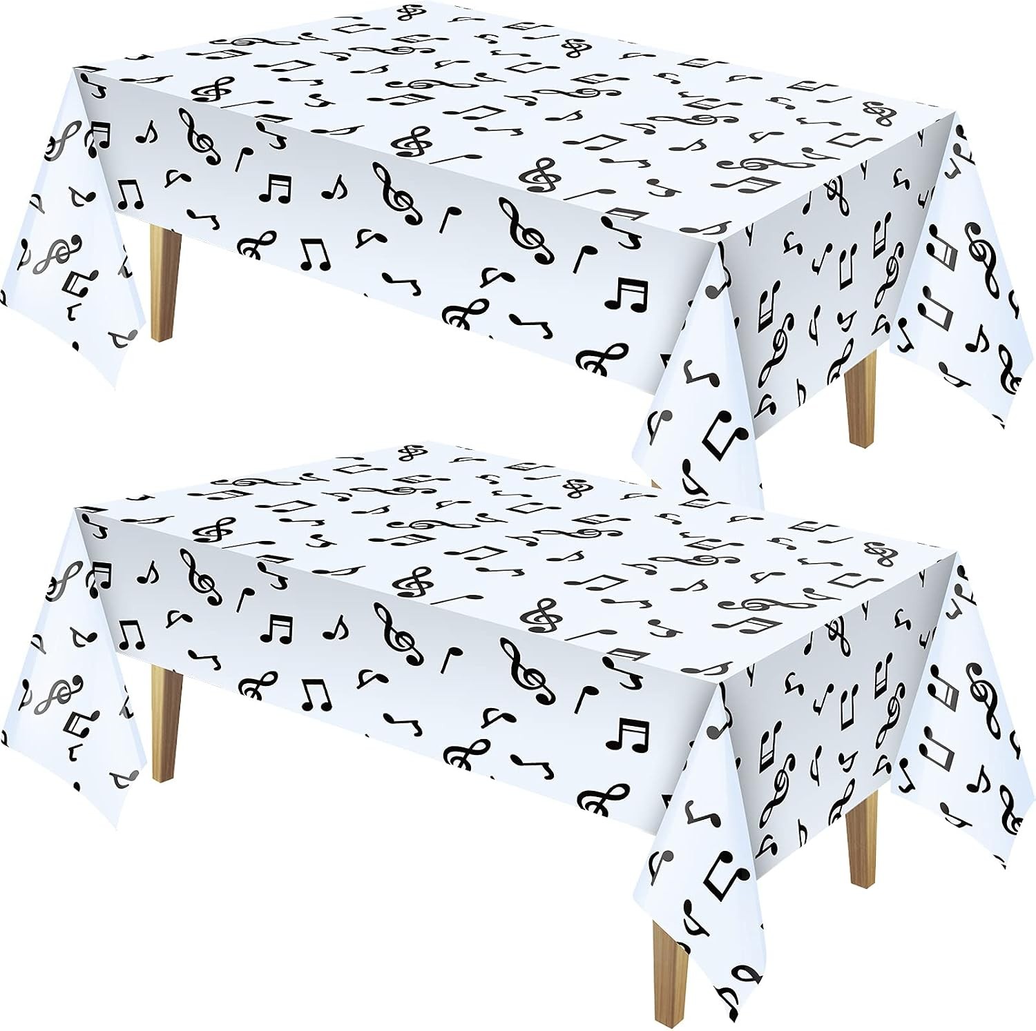 108 x 54 Inch Music Themed Party Decorations Disposable Musical Notes Tablecloth 108 x 54 Inch Music Themed Party Decorations Disposable Musical Notes Tablecloth