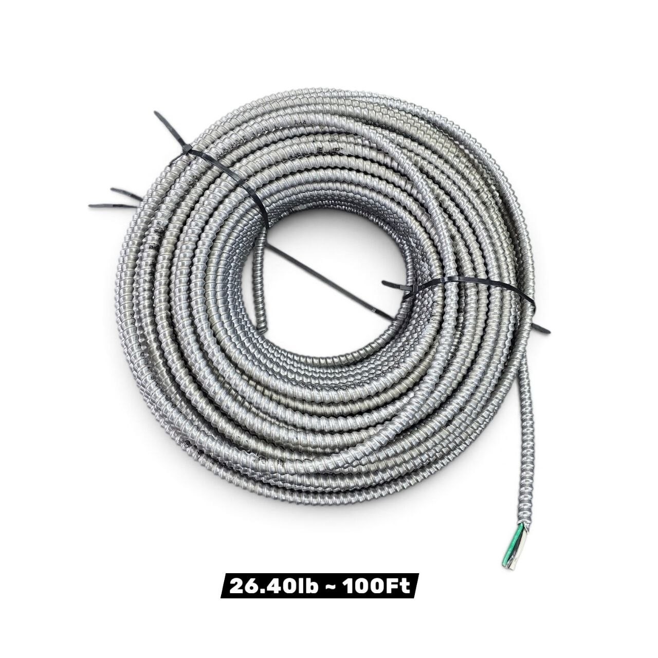 Southwire 100 ft. 12-Gauge/2-Gauge Solid CU MC (Metal Clad) Armorlite Cable